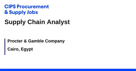 Procter & Gamble: Supply Chain Jobs .